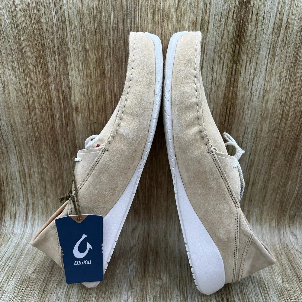 OluKai Ka'a Driver Loafers Men's Size 15 Golden Sand Suede Moccasin 10534-GSGS